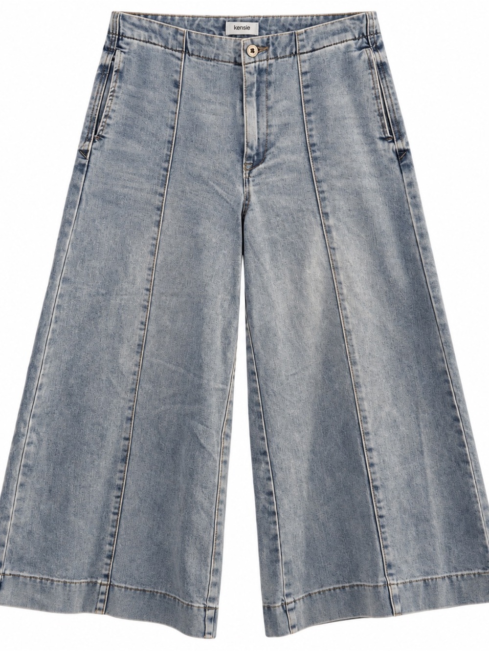 Kensie High Rise Gaucho Ankle Jeans Size 4/27 Cropped Wide Leg - Picture 2 of 11